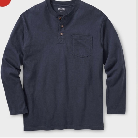 NWT Men's Navy Duluth 4XL Longtail T‎ Relaxed Fit LS Henley T-Shirt🔥🔥 (M) - Picture 1 of 4